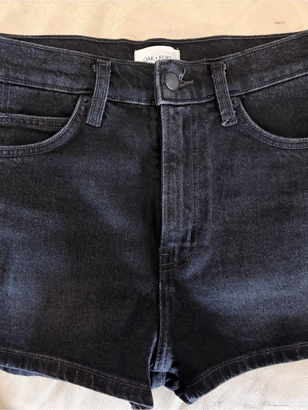 OAK + FORT Black Jean shorts